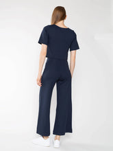 Load image into Gallery viewer, Ri1205 Navy Cropped Wide Leg Pant
