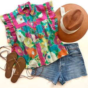 Lo3061 Groovy Floral Top