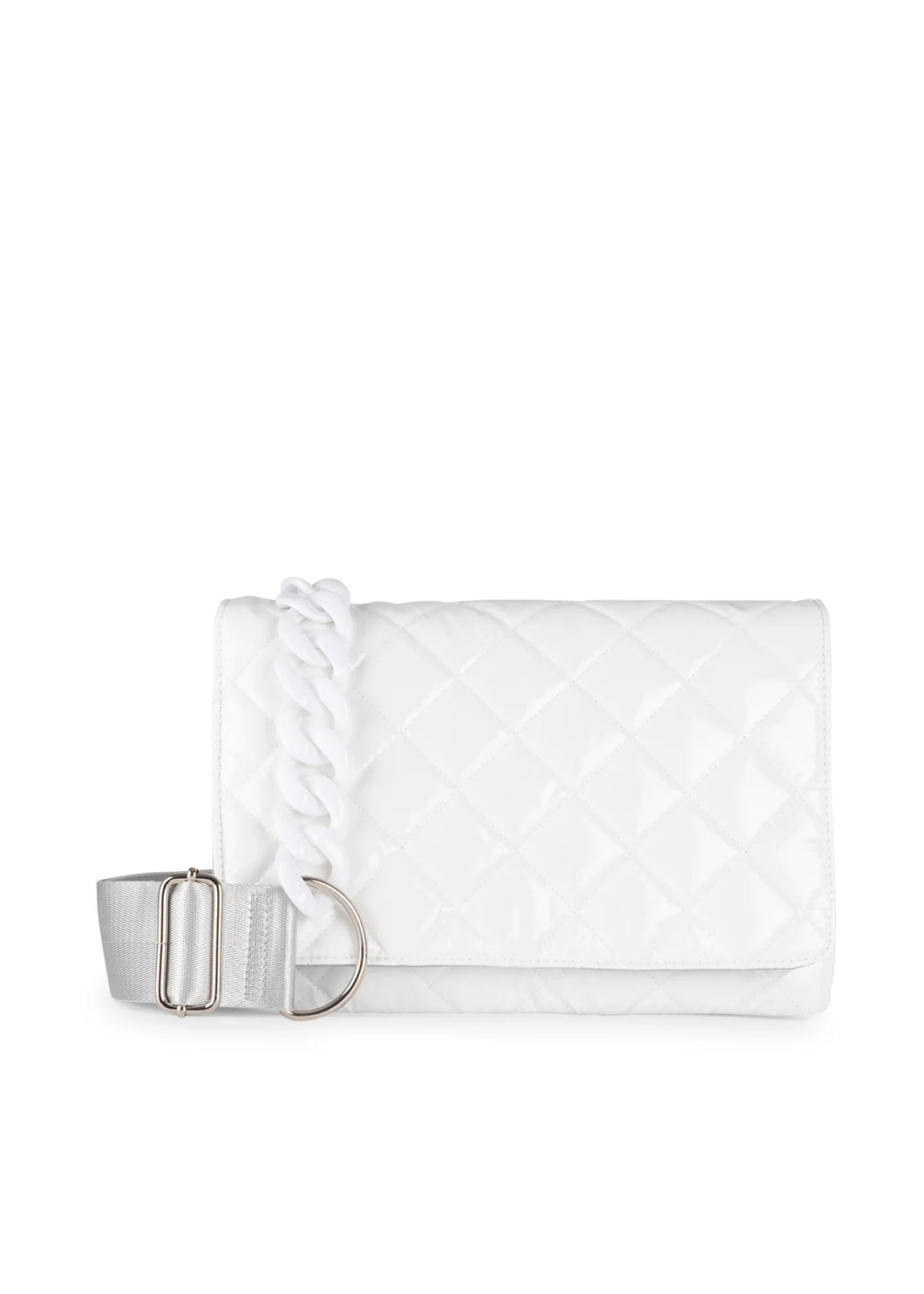 White Quilted Crossbody