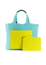 Load image into Gallery viewer, Turquoise &amp; Chartreuse Tote
