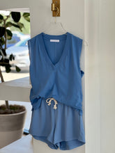 Load image into Gallery viewer, Cotton Set - Blue Sleeveless Top &amp; Short
